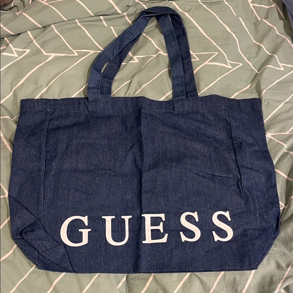 GUESS Blue Denim Tote Bag NWT